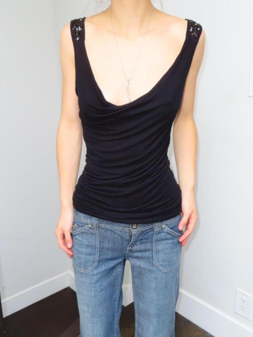 Ella Moss Women's Black and Green Vests-tanks-cami